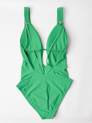 Jets Jetset Plunge Halter One Piece in Flora, view 2, click to see full size