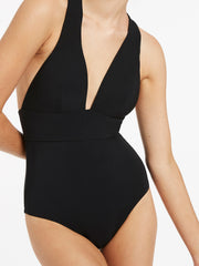 Jets Jetset Plunge Tie Back One Piece in Black, view 4, click to see full size
