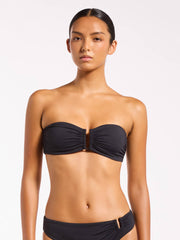 Jets U-Trim Bandeau Top In Black, view 1, click to see full size