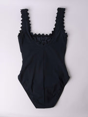 Karla Colletto Inés Round Neck Silent Underwire Tank in Black, view 2, click to see full size