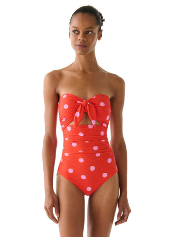 Kate Spade Bandeau One Piece in Goji Berry