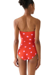 Kate Spade Bandeau One Piece in Goji Berry, view 2, click to see full size