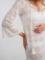 Koy Resort Flamenco Tunic In Cream, view 2, click to see full size