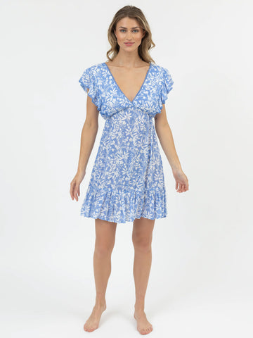 Florence Ruffle Dress in Florence Blue