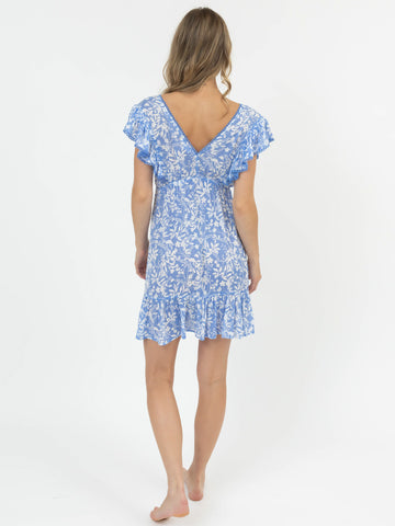 Florence Ruffle Dress in Florence Blue