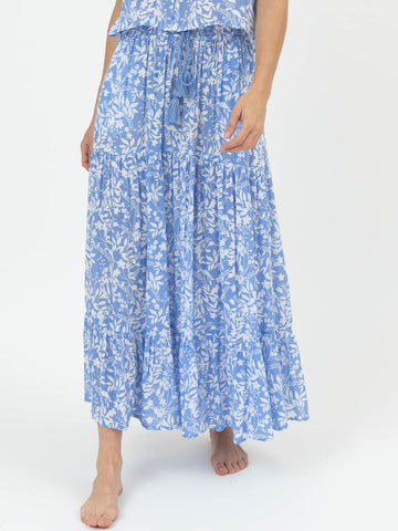 Florence Tiered Skirt in Florence Blue