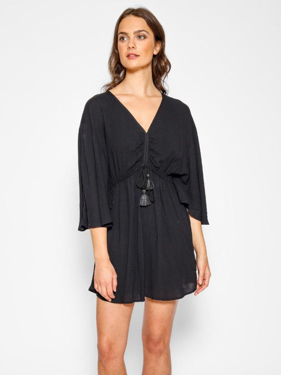 Miami Cinch Front Kaftan in Black