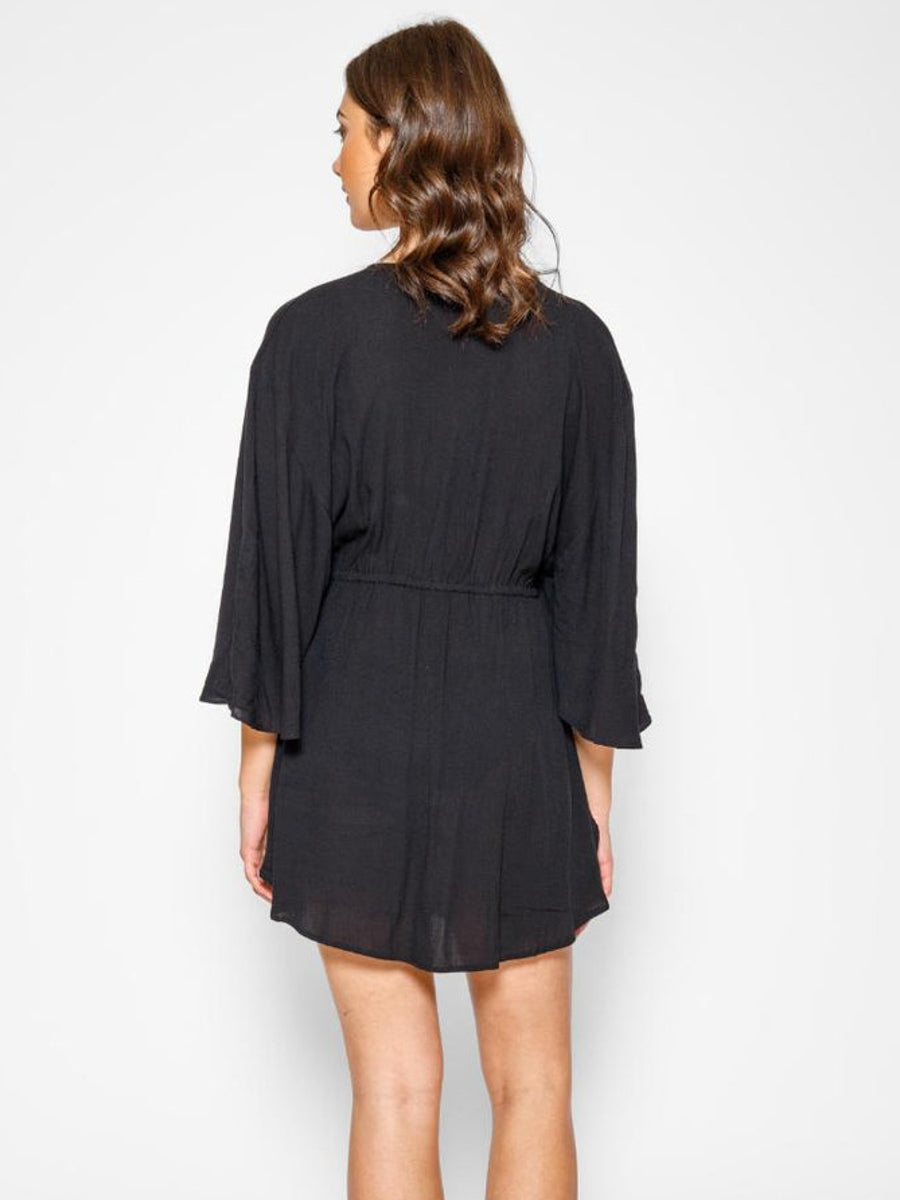 Miami Cinch Front Kaftan in Black
