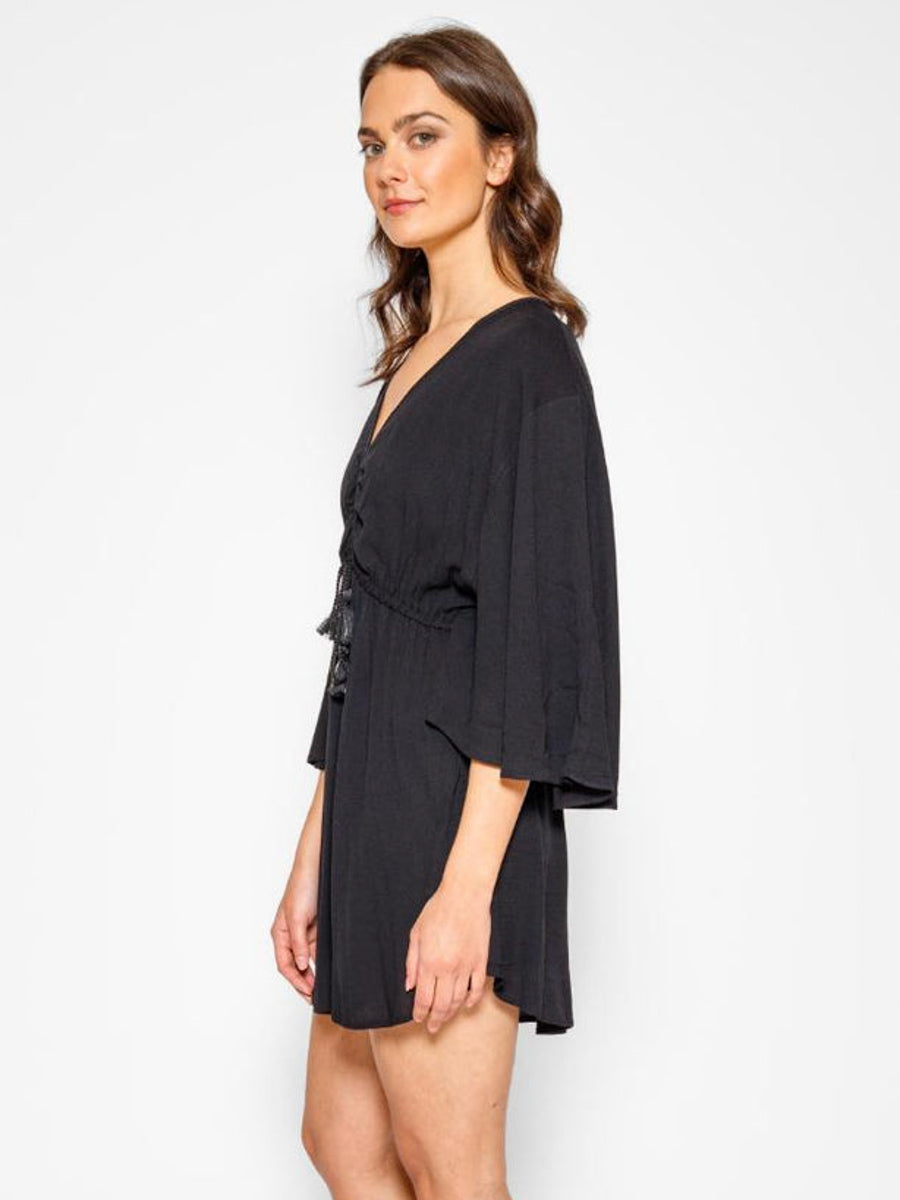 Miami Cinch Front Kaftan in Black
