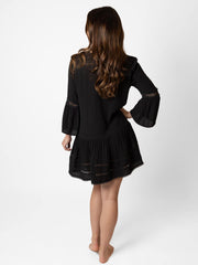Koy Resort Miami Luxe Drop Waist Tunic In Black, view 2, click to see full size