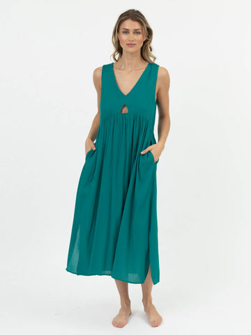 Miami Midi Cutout Dress in Teal