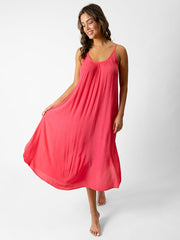 Koy Resort Miami Midi Side Slit Dress in Guava, view 1, click to see full size