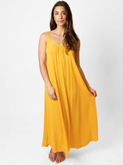 Koy Resort Miami Midi Side Slit Dress In Mango, view 2, click to see full size