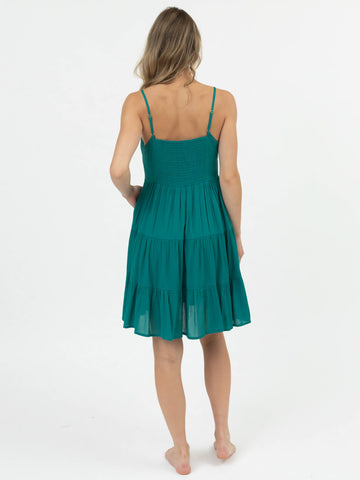 Mini Tier Dress in Teal