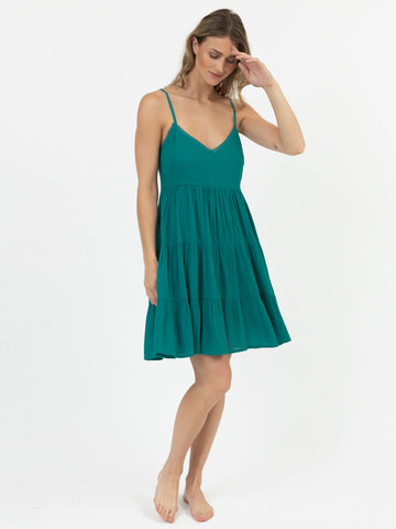 Mini Tier Dress in Teal