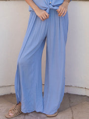 Koy Resort Miami Split Leg Pant In Bahama Blue, view 1, click to see full size
