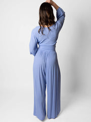 Koy Resort Miami Split Leg Pant In Bahama Blue, view 2, click to see full size