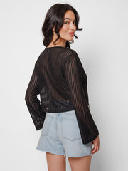 Tofino Long Sleeve Top in Black, view 2, click to see full size