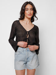 Tofino Long Sleeve Top in Black, view 1, click to see full size