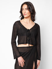 Tofino Long Sleeve Top in Black, view 3, click to see full size