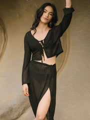 Tofino Long Sleeve Top in Black, view 4, click to see full size