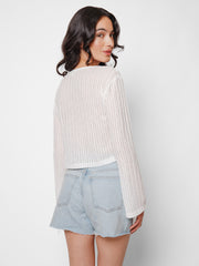 Tofino Long Sleeve Top in White, view 2, click to see full size