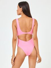 L*Space Balboa One Piece Classic in Guava, view 2, click to see full size