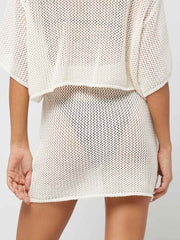 L*Space Coast is Clear Crochet Skirt in Cream, view 2, click to see full size