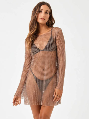 L*Space Dancing Queen Coverup in Taupe