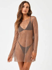 L*Space Dancing Queen Coverup in Taupe, view 1, click to see full size