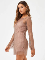 L*Space Dancing Queen Coverup in Taupe, view 4, click to see full size