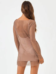 L*Space Dancing Queen Coverup in Taupe, view 3, click to see full size