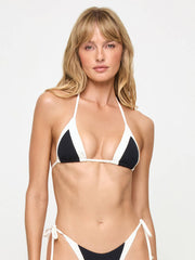 L*Space Daria Top in Black/Cream, view 1, click to see full size