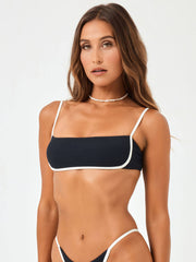 L*Space Hazel Top In Black/Cream, view 1, click to see full size