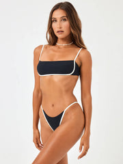 L*Space Hazel Top In Black/Cream, view 4, click to see full size