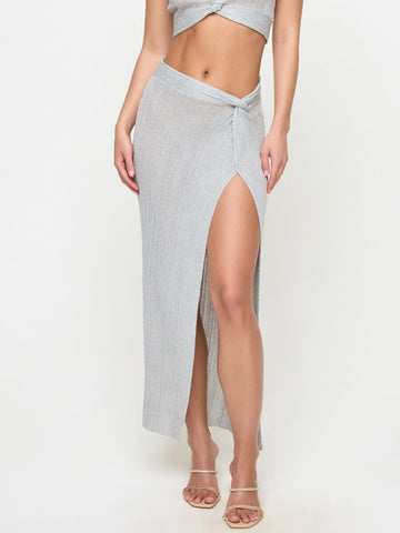 L*Space Heart of Gold Skirt in Metallic Silver