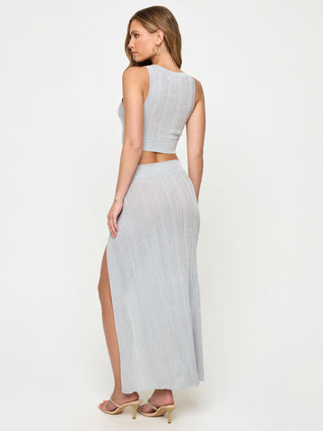 L*Space Heart of Gold Skirt in Metallic Silver