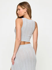 L*Space Heart of Gold Tank in Metallic Silver, view 2, click to see full size