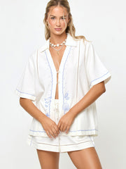 L*Space La Mer Short in Cream, view 4, click to see full size