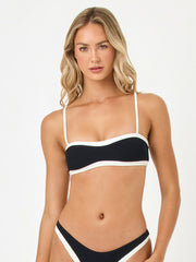 L*Space Madison Top in Black/Cream, view 1, click to see full size
