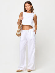 Nina Pant in White, view 4, click to see full size
