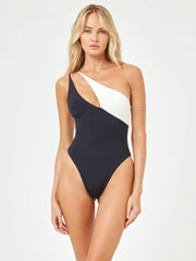 L*Space Raquel One Piece Classic in Black/Cream, view 1, click to see full size