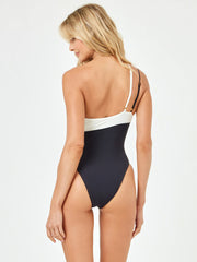 L*Space Raquel One Piece Classic in Black/Cream, view 2, click to see full size