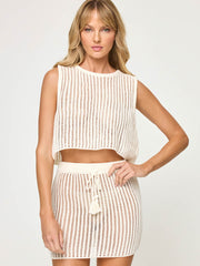 L*Space Sander Top in Cream, view 3, click to see full size