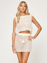 L*Space Sander Skirt in Cream, view 4, click to see full size