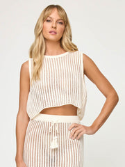 L*Space Sander Top in Cream, view 1, click to see full size