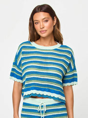 Seas the Day Top in Tropicoast Stripe, view 1, click to see full size