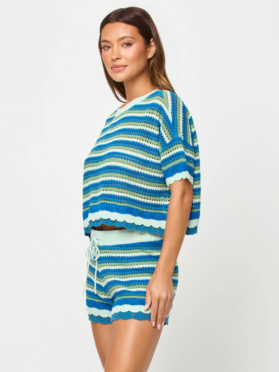 Seas the Day Short in Tropicoast Stripe
