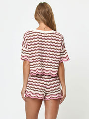 Sun Chaser Top in Neapolitan - Sandpipers, view 2, click to see full size