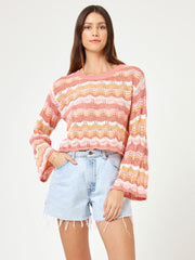 L*Space Sun Ray Sweater in Bahama Bound Stripe, view 1, click to see full size